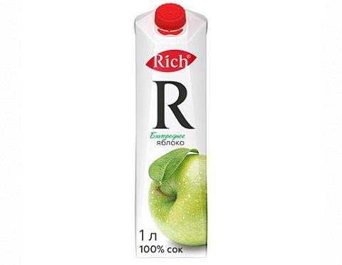 Сок яблочный Рич 1 литр